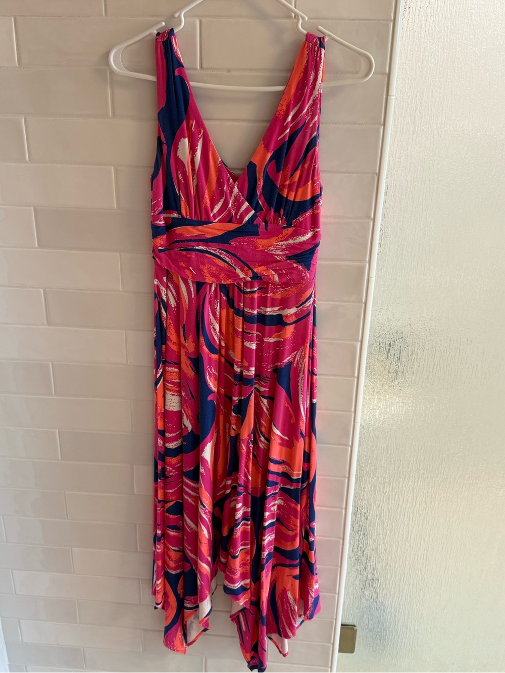Lilly Pulitzer Pink, Navy & Orange Abstract Print Dress